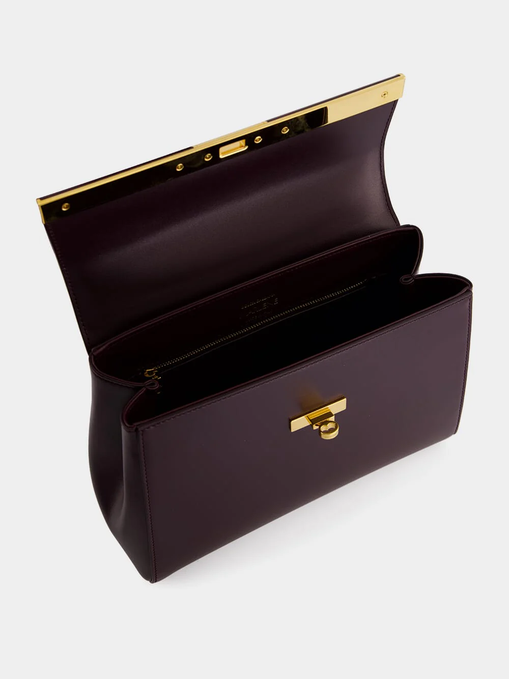 Burgundy Marlene Handbag in Palmellato Calfskin - Image 8
