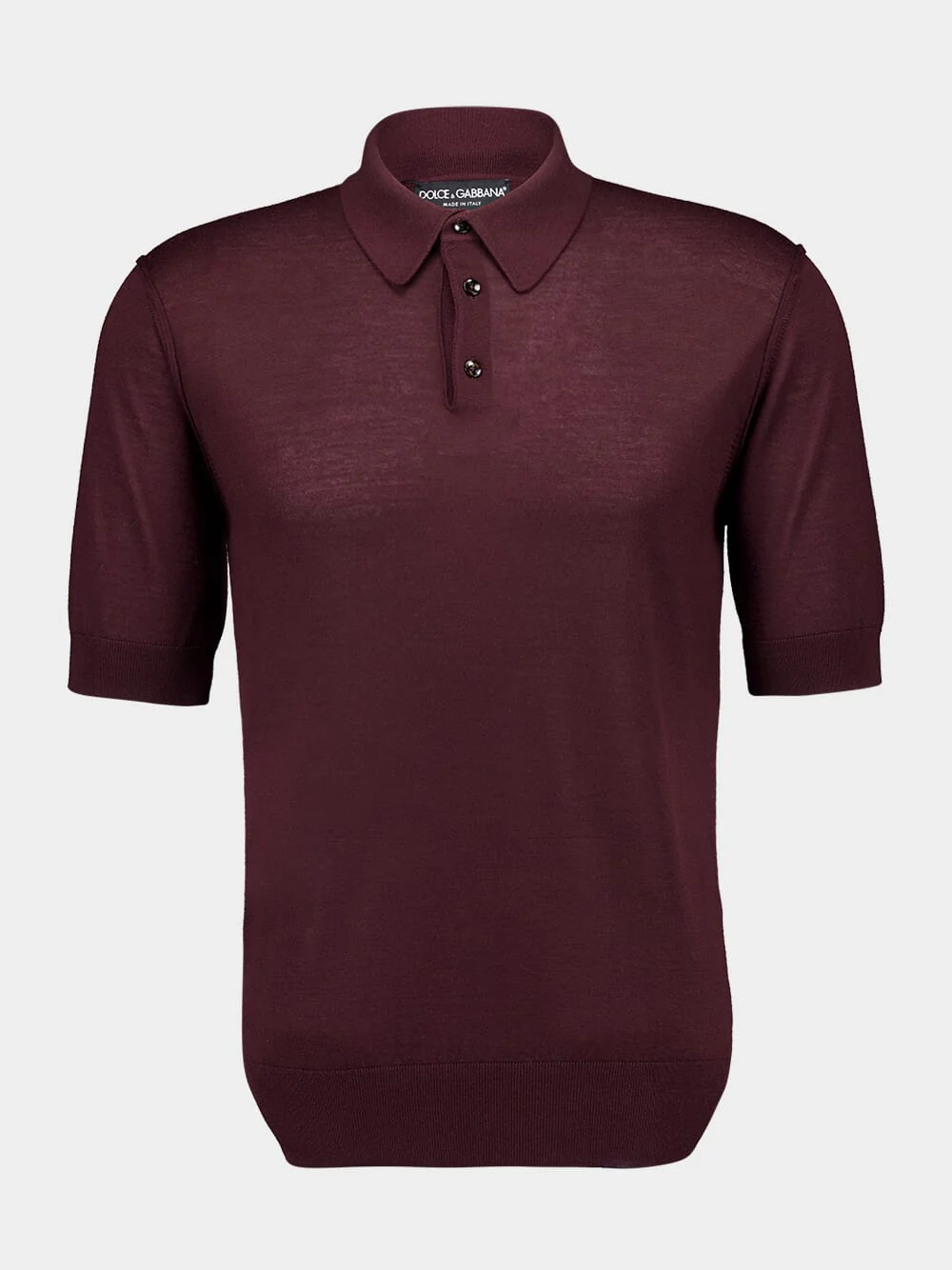 Burgundy Short Sleeve Cashmere Polo