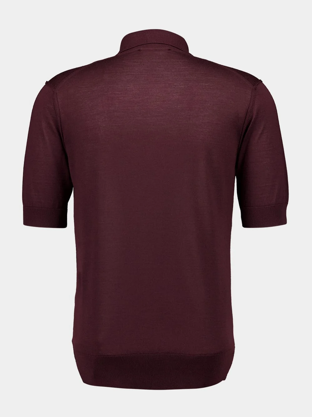 Burgundy Short Sleeve Cashmere Polo - Image 2