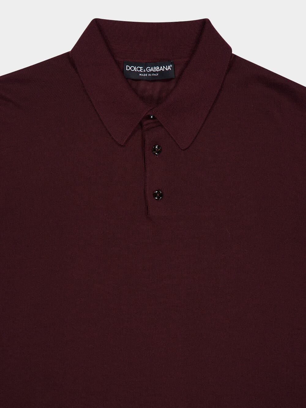 Burgundy Short Sleeve Cashmere Polo - Image 3