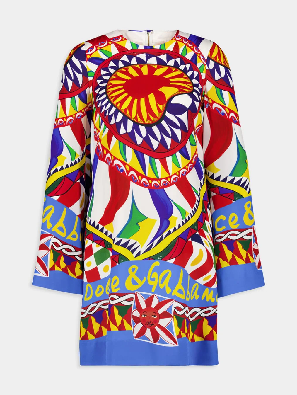 Carretto-Print Short Silk Dress - Image 2