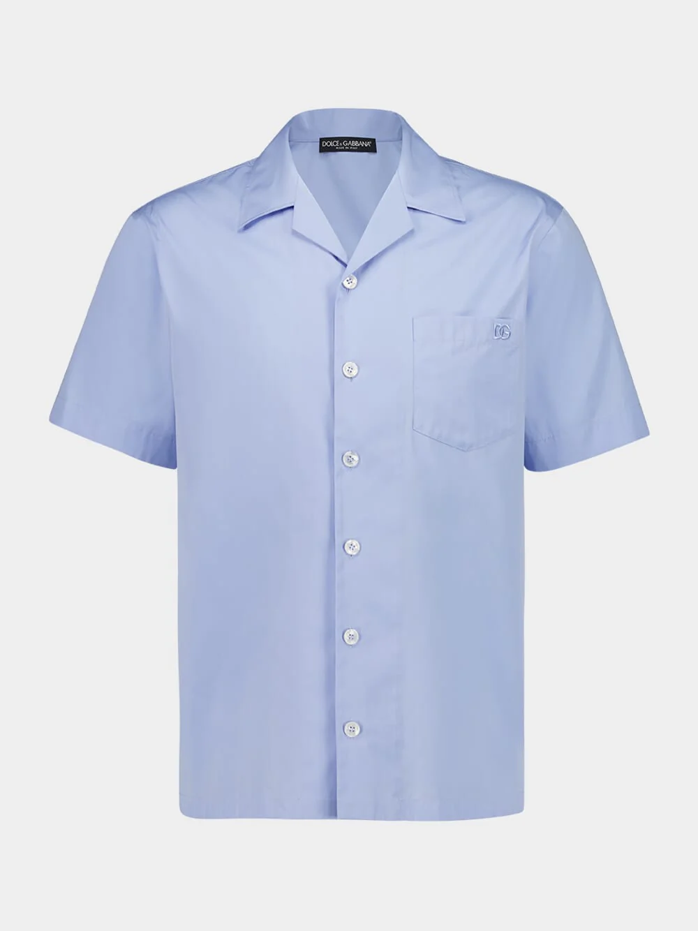 Celeste Blue Short-Sleeve Cotton Shirt