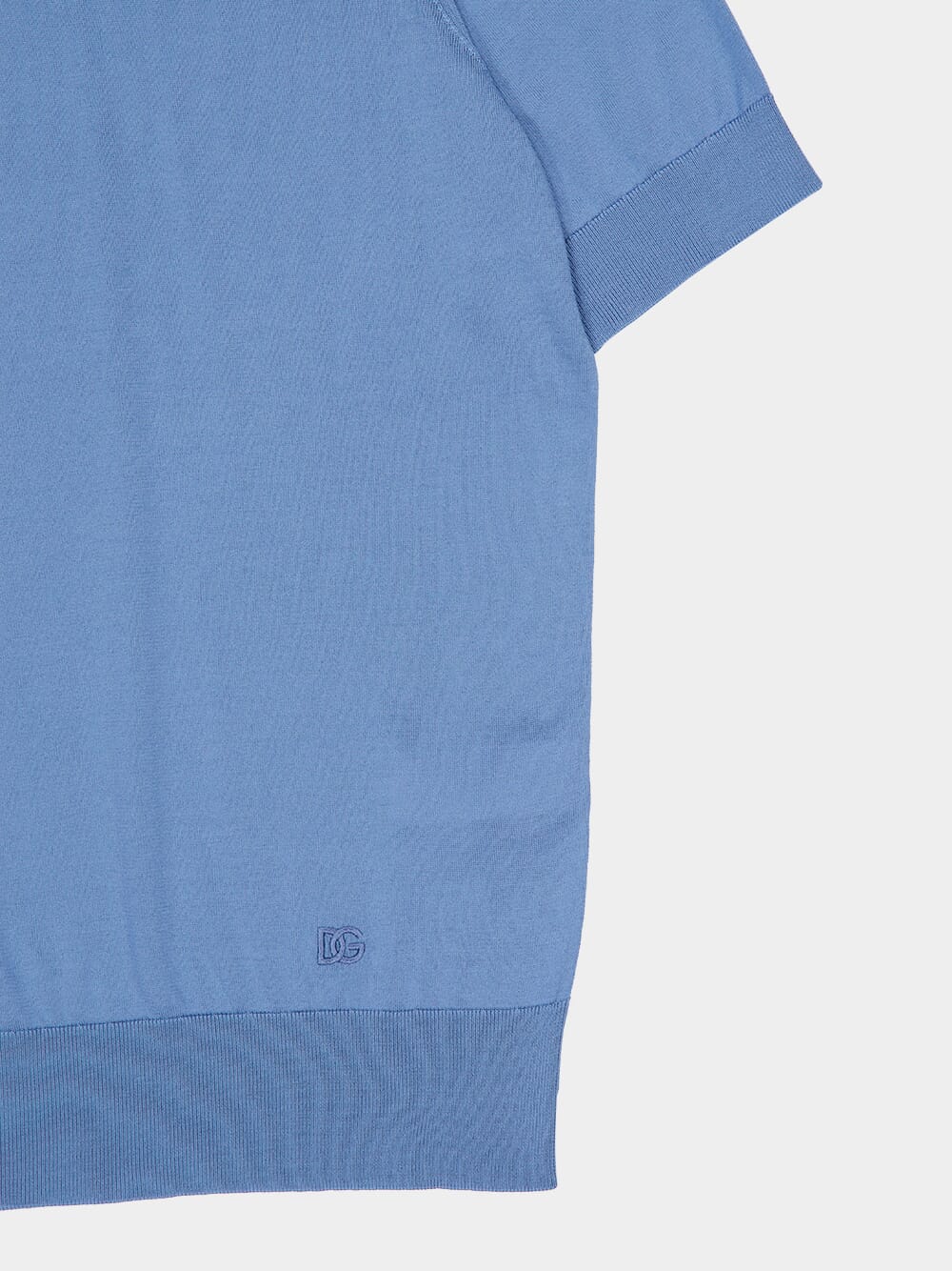 Celeste Blue Short-Sleeve Silk Polo Shirt - Image 4