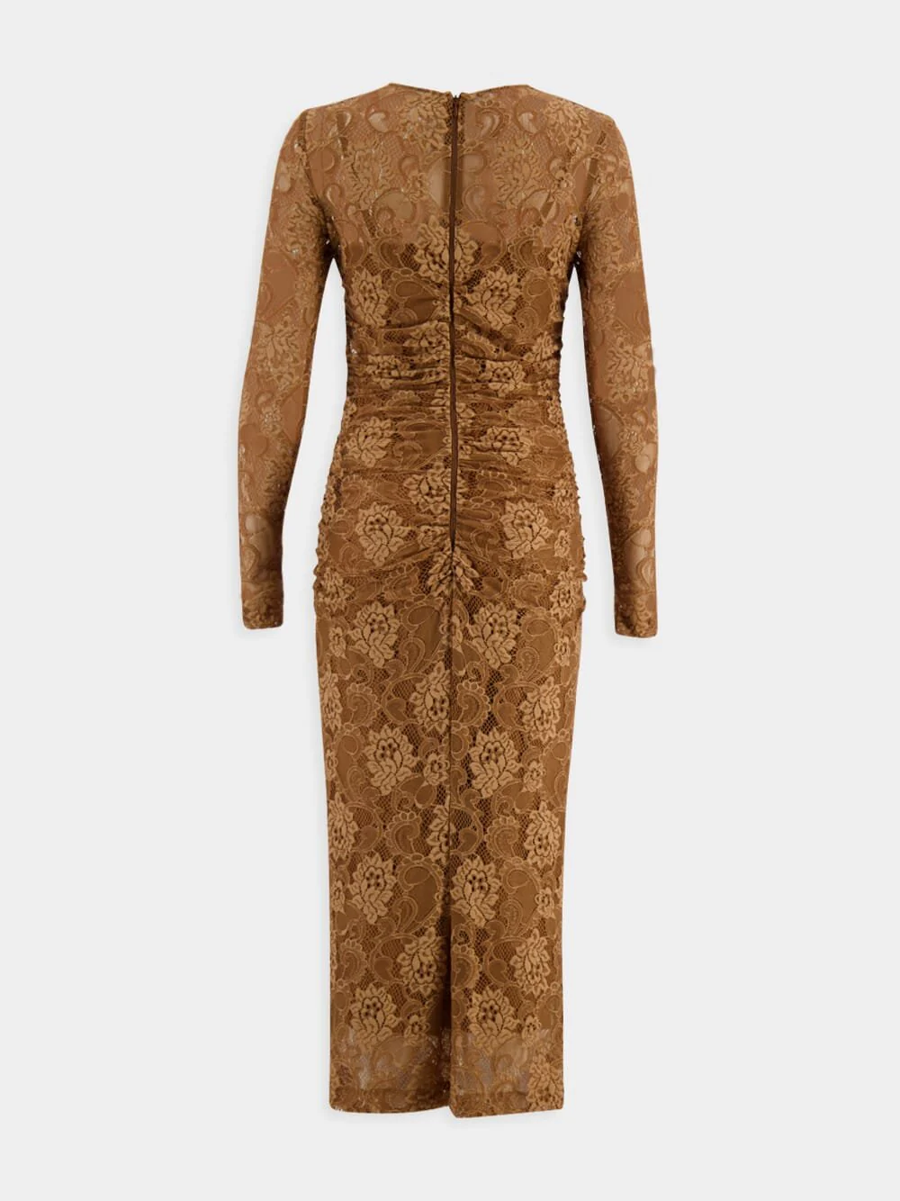 Chantilly-Lace Semi-Sheer Midi Dress - Image 3