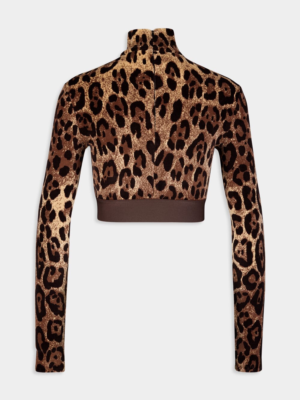 Chenille Turtle-Neck Top with Leopard-Print Jacquard - Image 4
