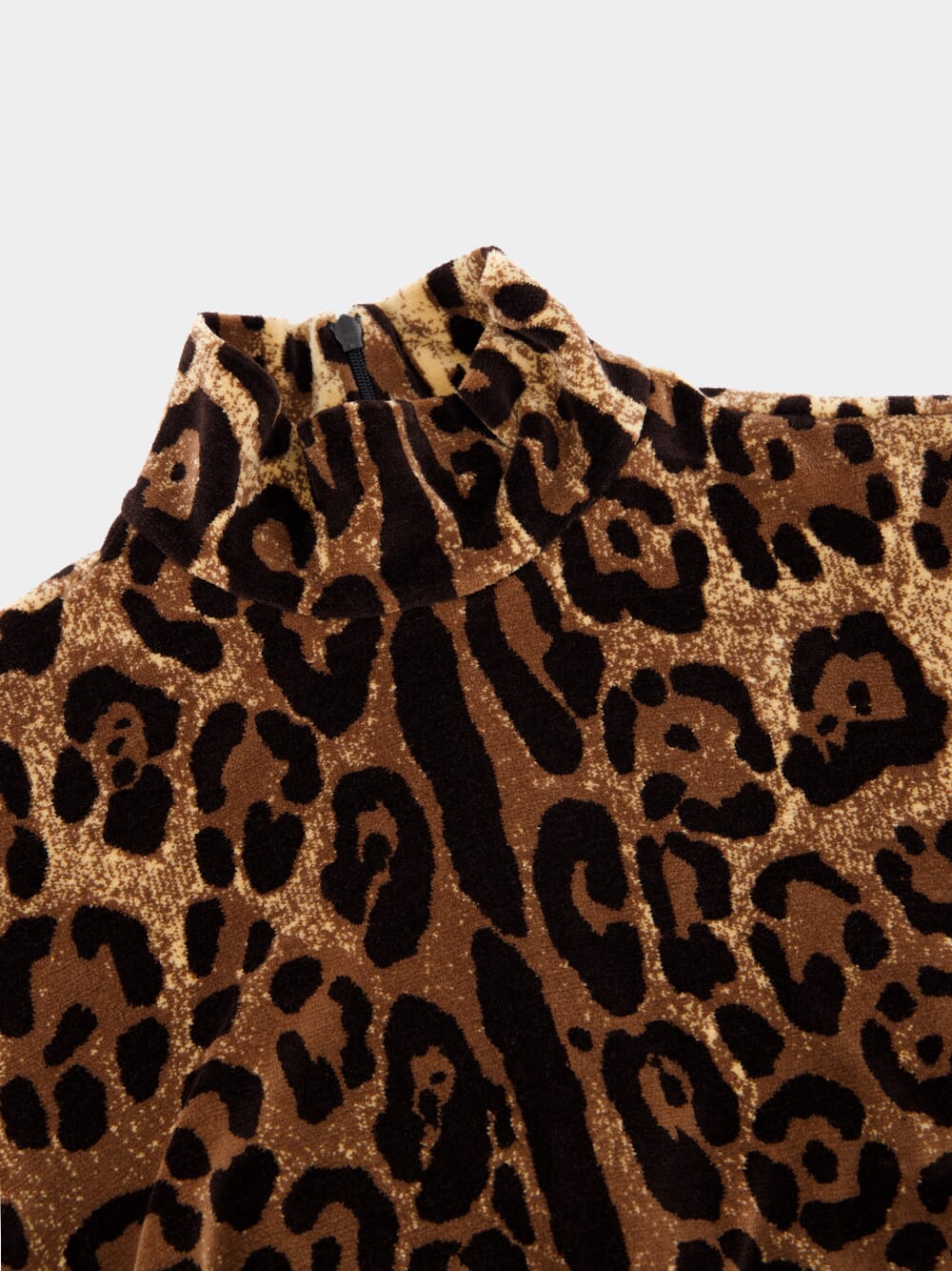 Chenille Turtle-Neck Top with Leopard-Print Jacquard - Image 6