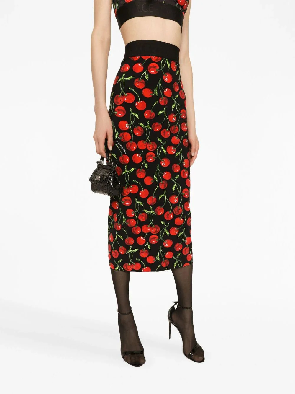 Cherry-Print Midi Pencil Skirt - Image 2