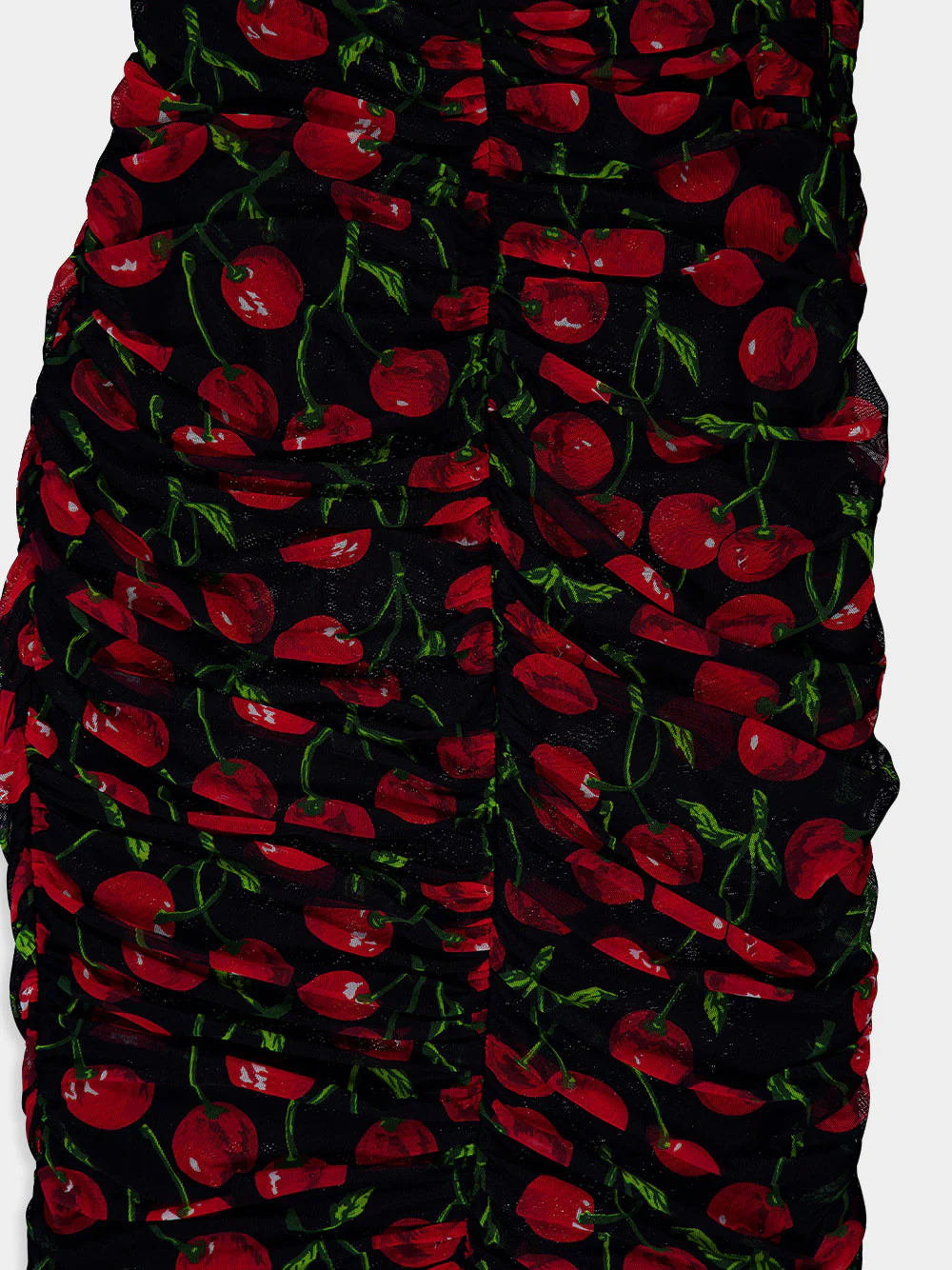 Cherry-Print Ruched Midi Dress - Image 5
