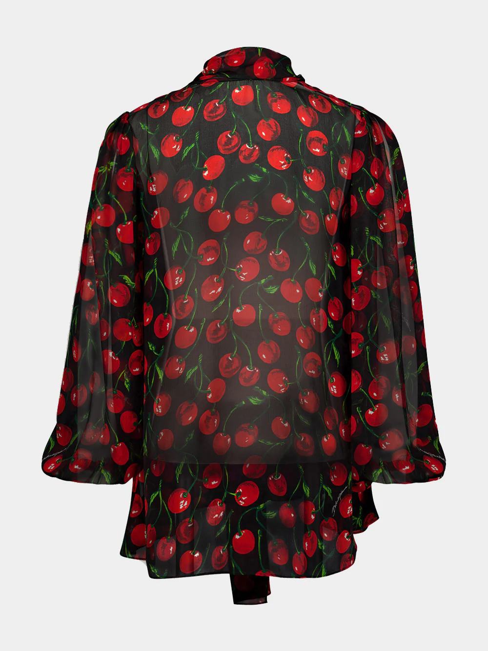 Cherry-Print Silk Blouse - Image 3