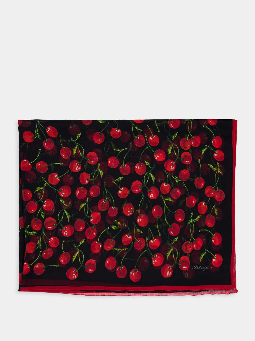 Cherry-Print Silk Scarf