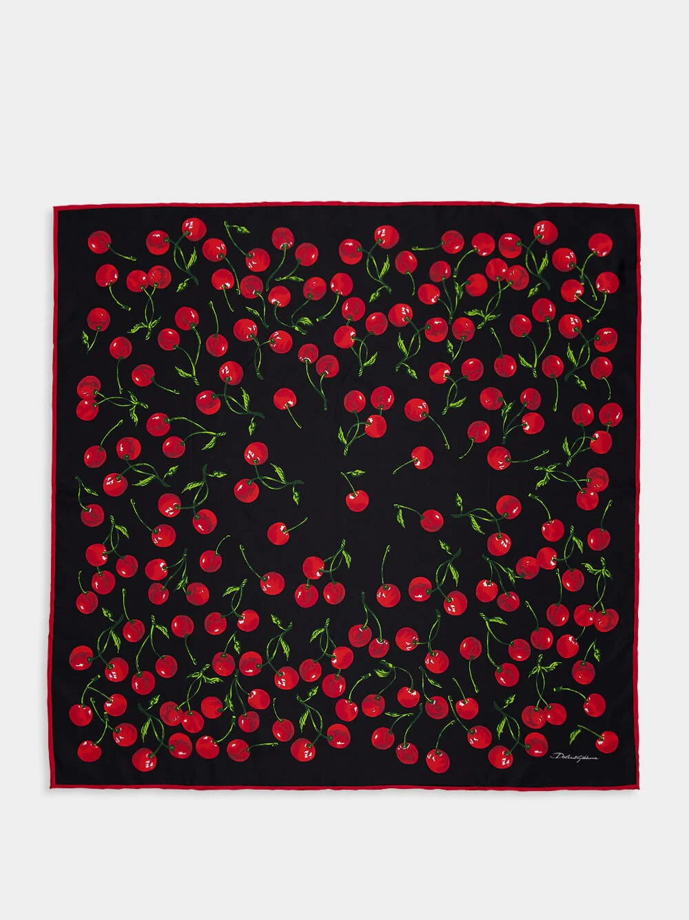 Cherry-Print Twill Scarf