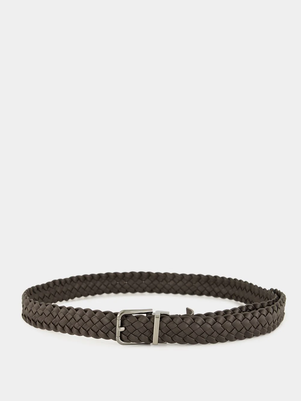 Chocolate Brown Woven Goatskin Belt