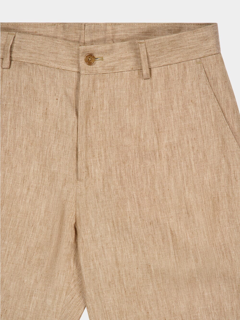 Beige Classic Linen Pants - Image 5
