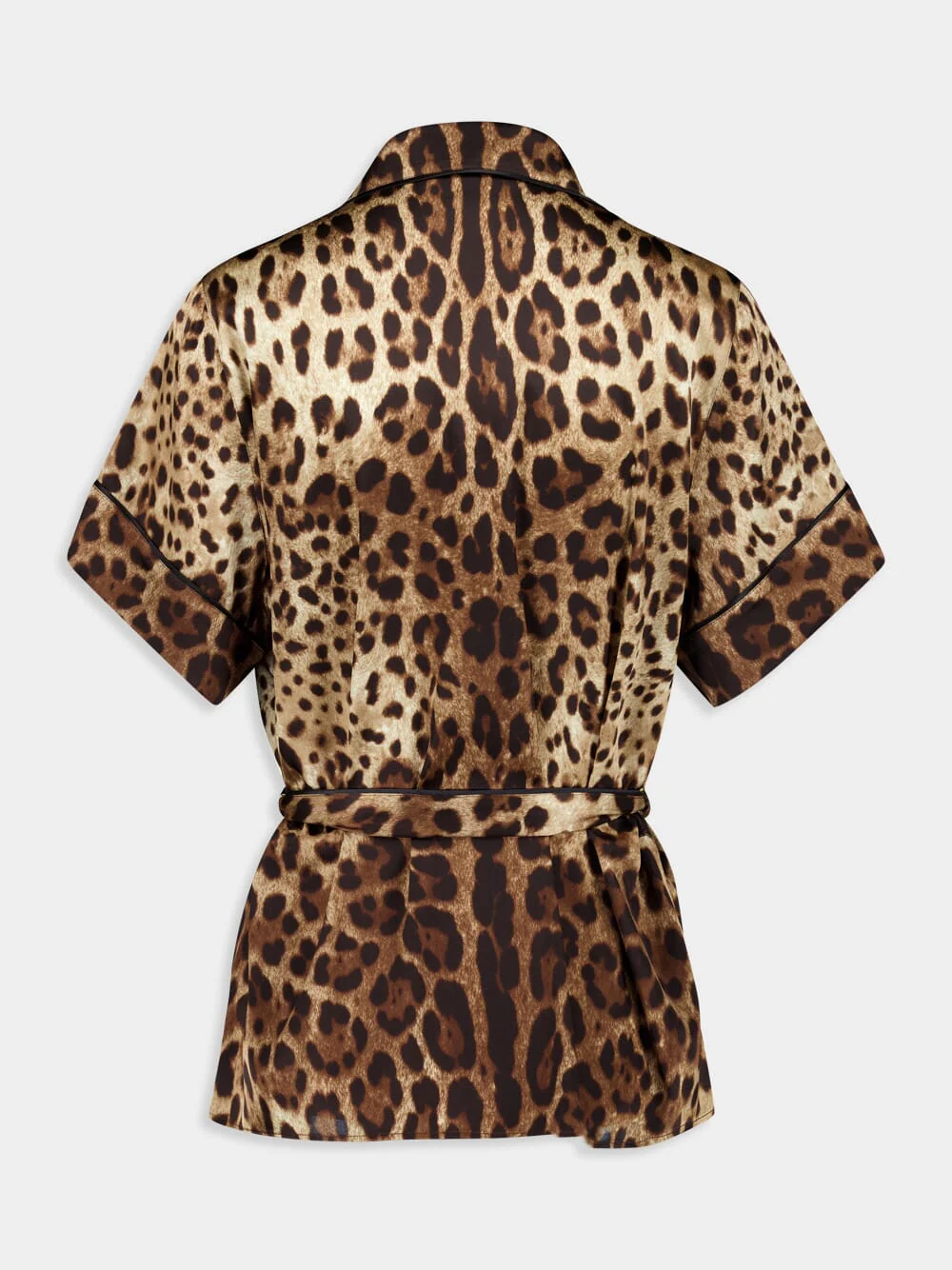 Leopard Print Belted Silk Shirt - Image 3