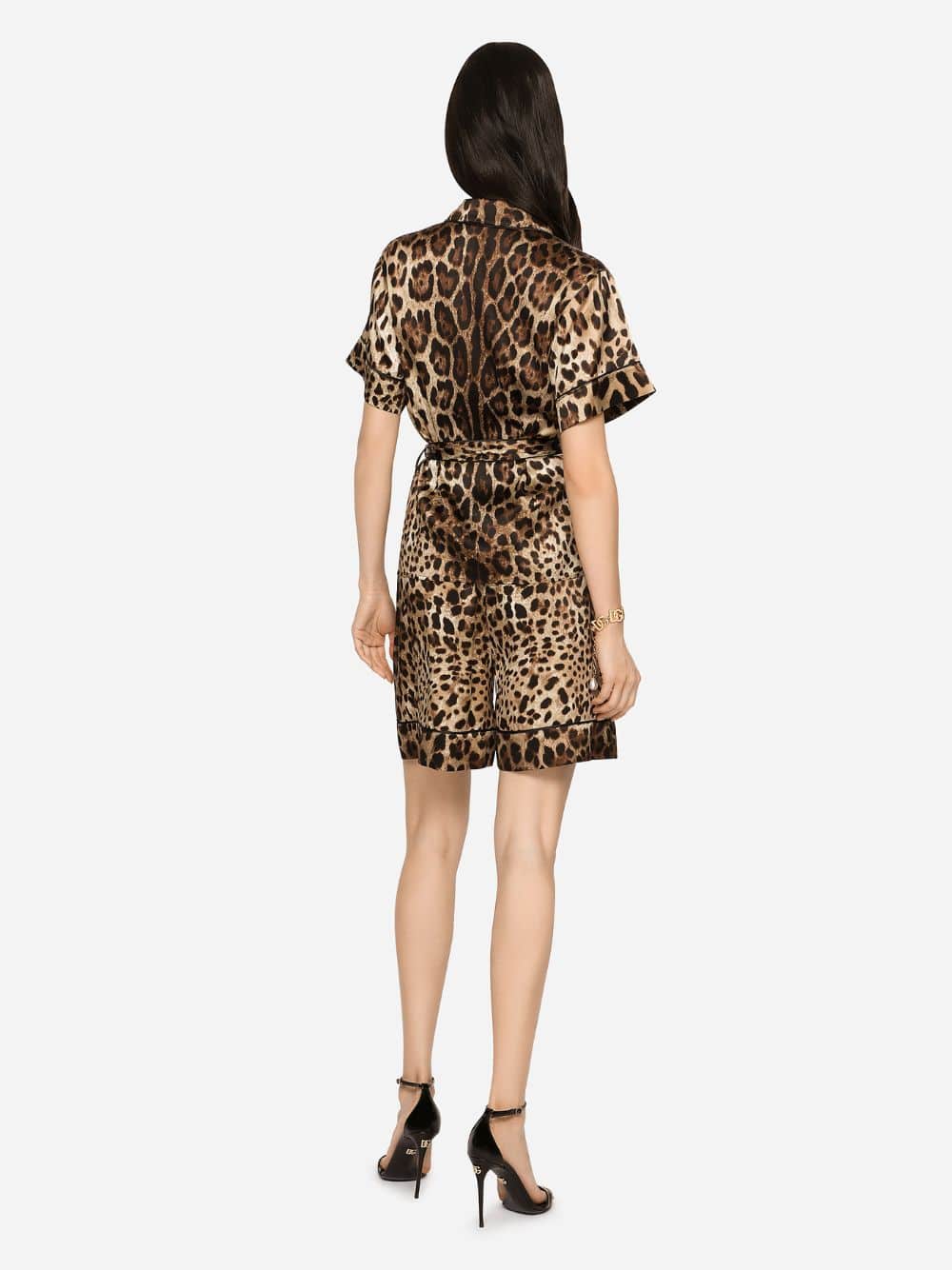 Leopard Print Belted Silk Shirt - Image 4