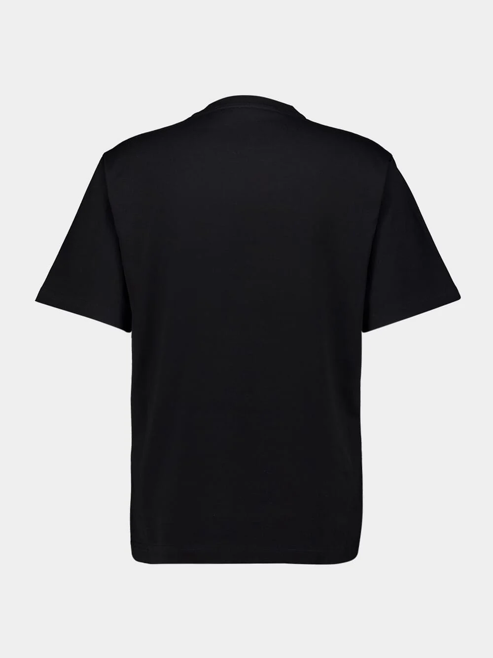 Black Cotton T-Shirt with Leather Pocket - Image 2