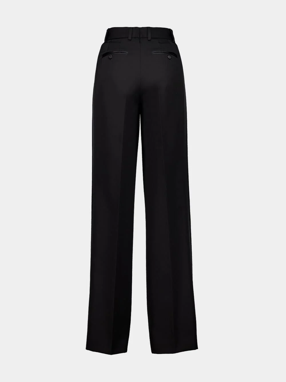 Black Flared Tuxedo Virgin Wool Pants - Image 6