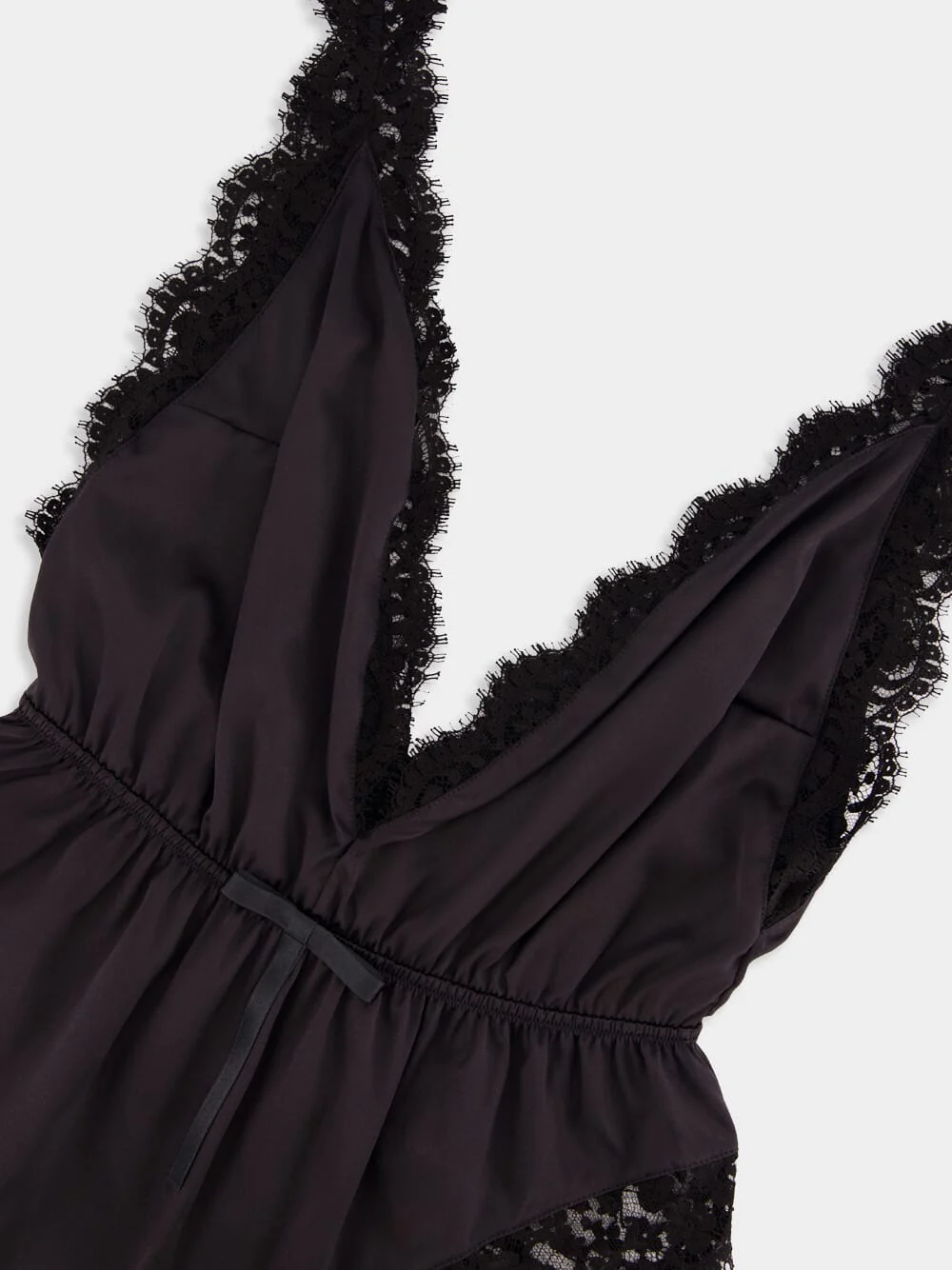 Black Lace Satin Bodysuit - Image 3