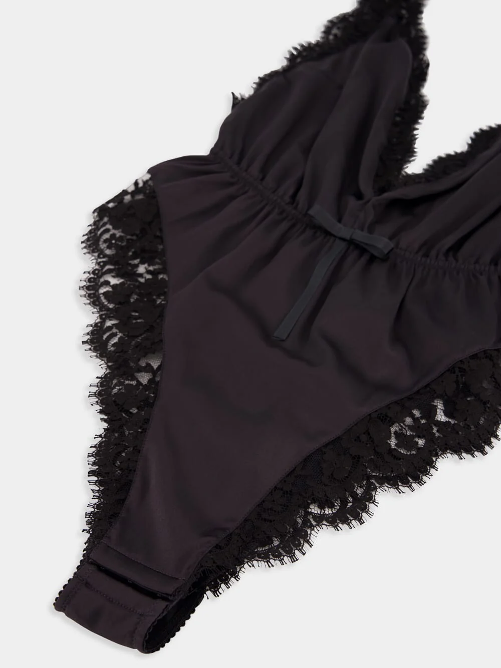 Black Lace Satin Bodysuit - Image 4