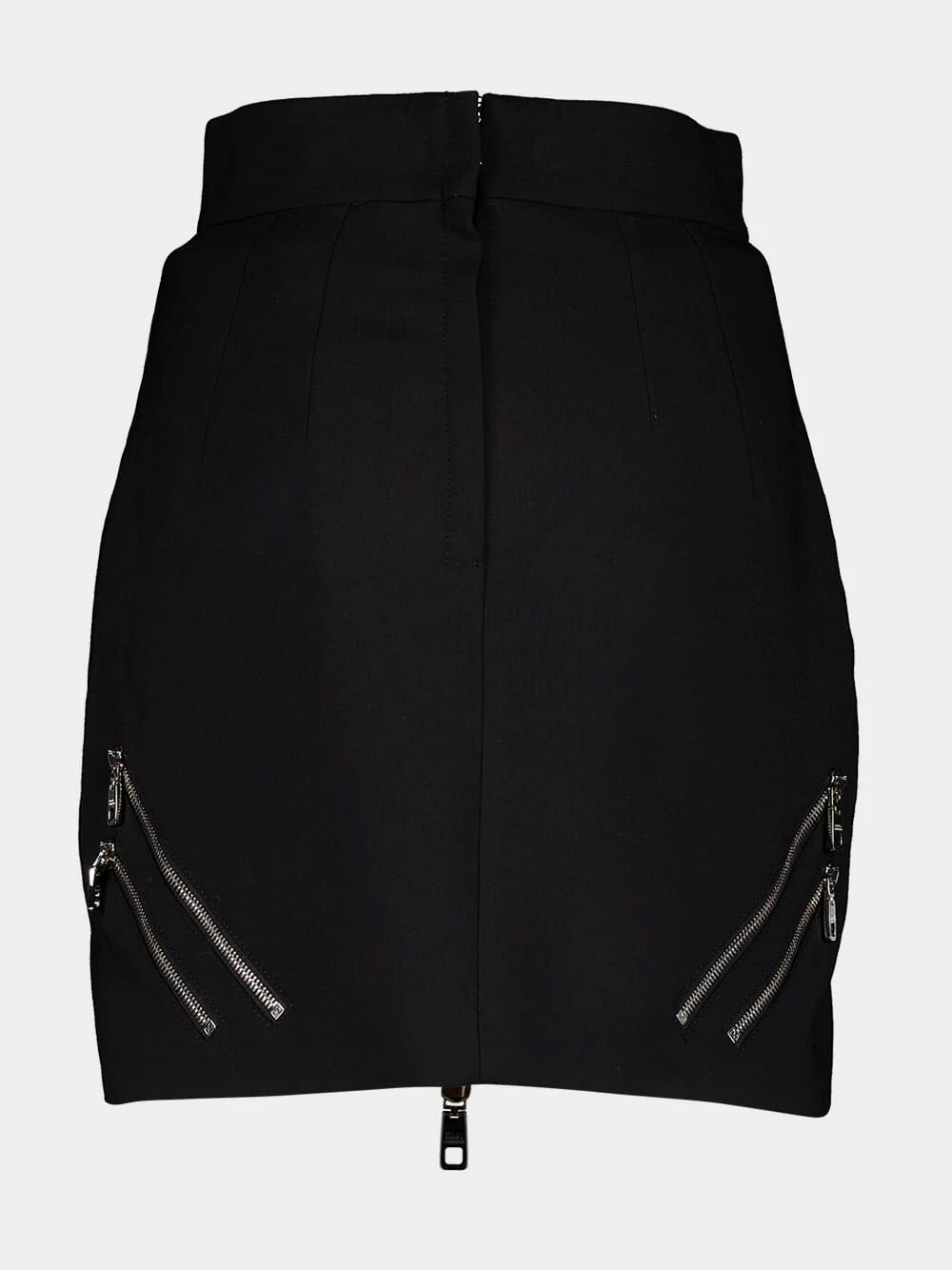 Black Mini Skirt with Front Zipper Detail - Image 2