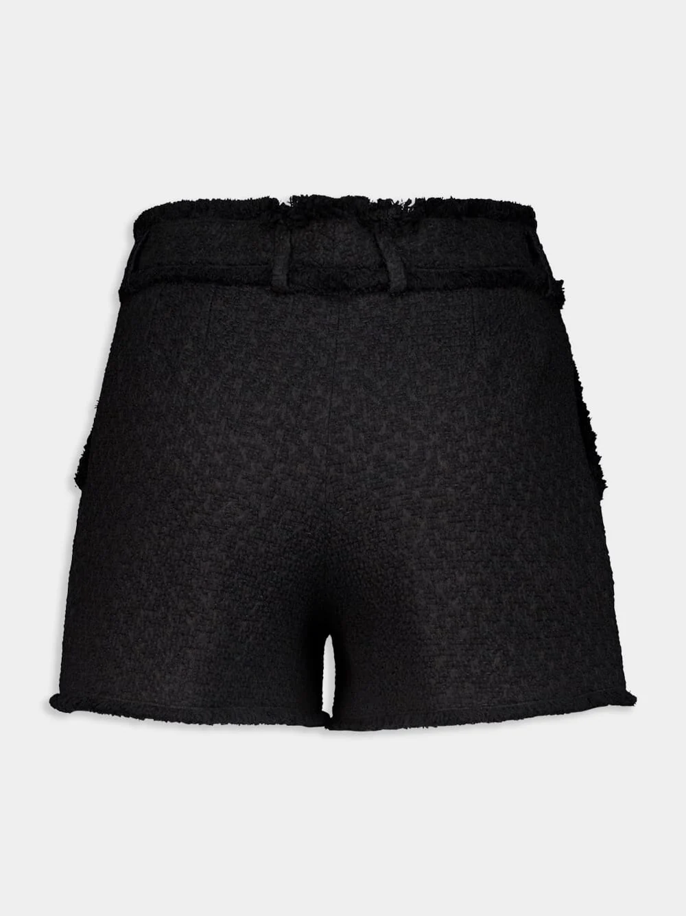 Black Raschel Tweed Shorts - Image 2