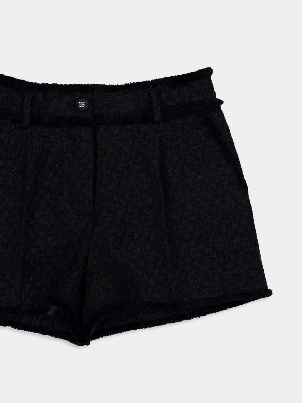 Black Raschel Tweed Shorts - Image 3