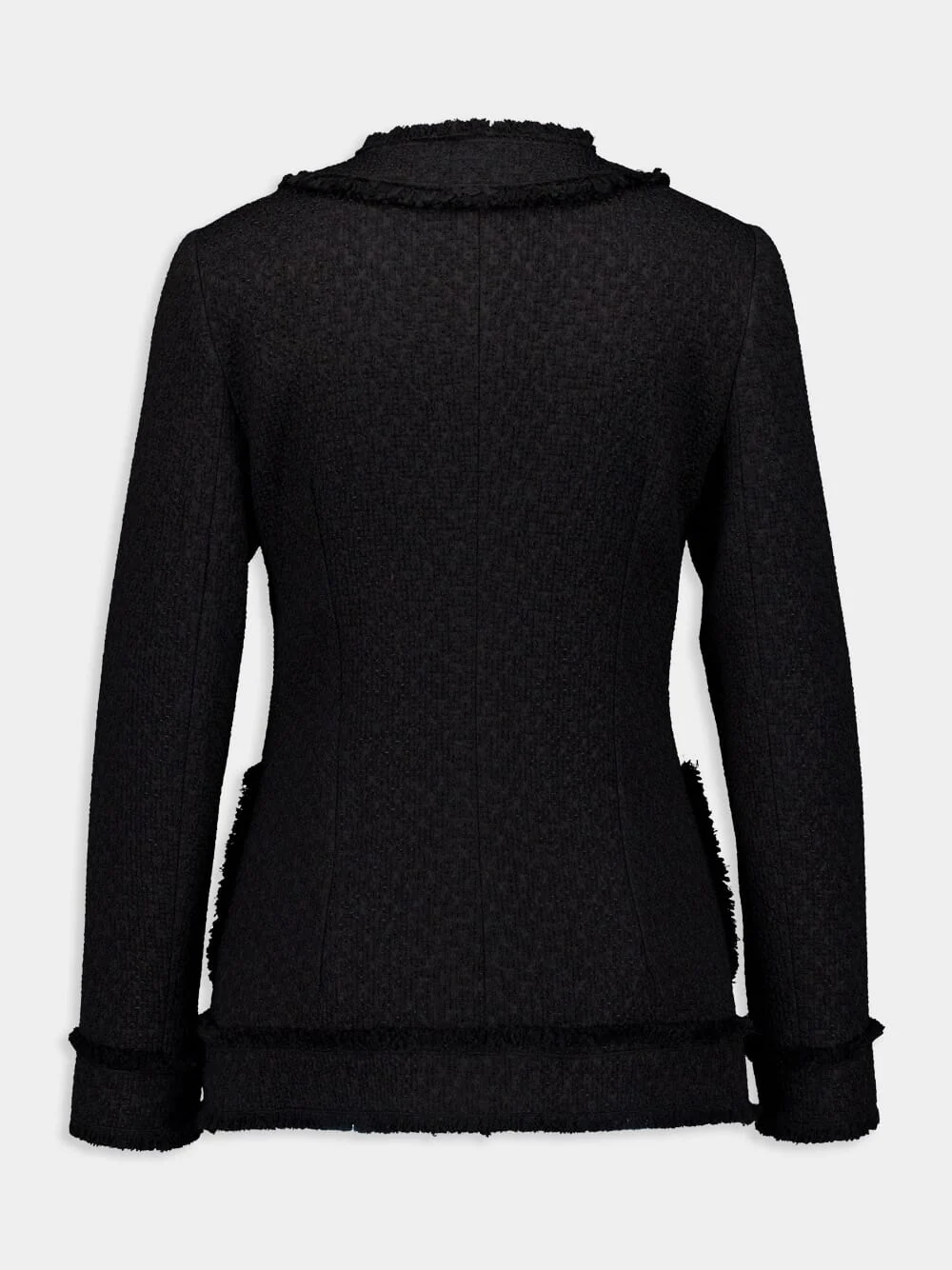 Black Raschel Tweed Wool Jacket - Image 2
