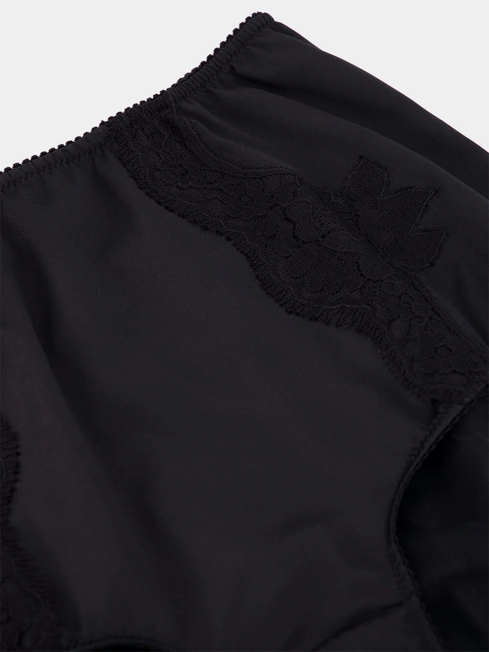 Black Satin Lace Briefs - Image 3