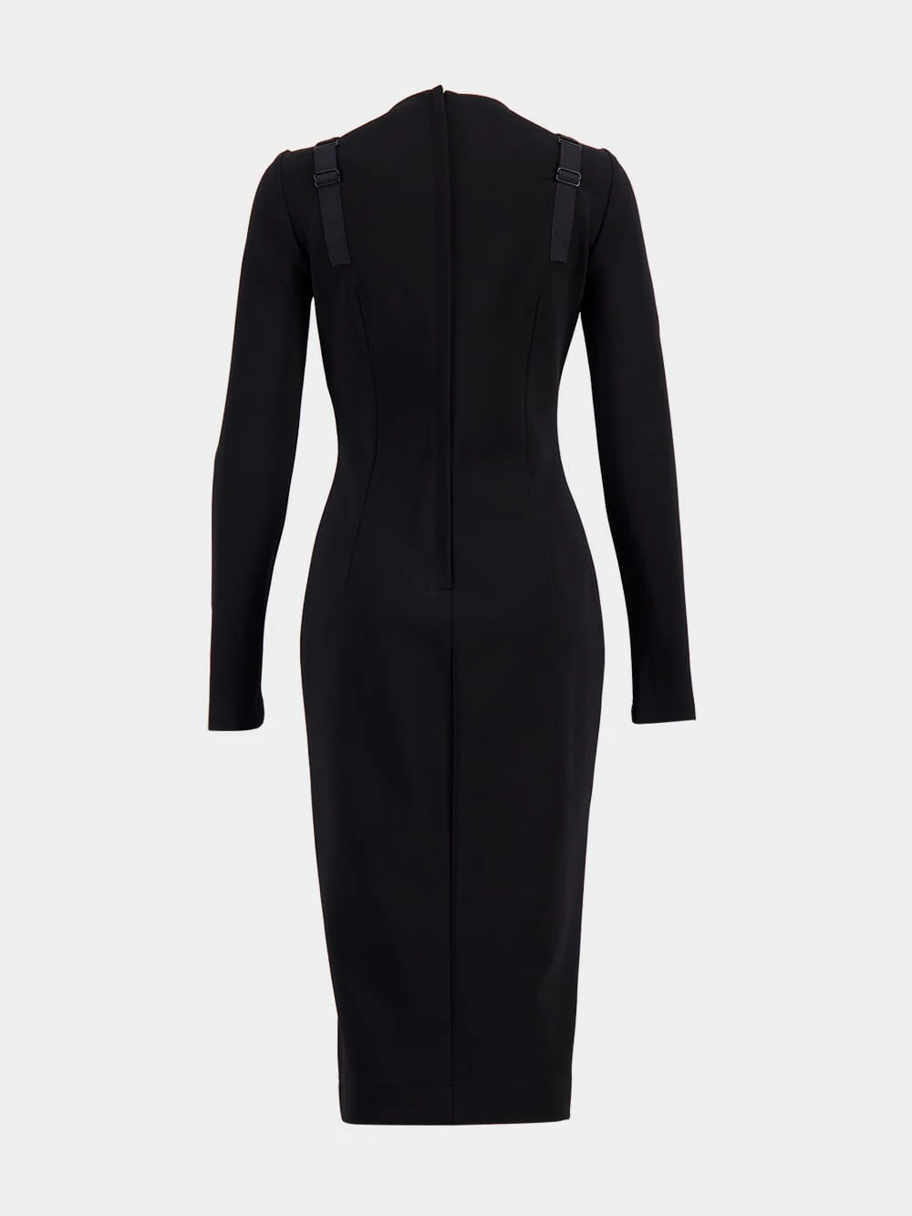 Black Silk-Insert Midi Dress - Image 2