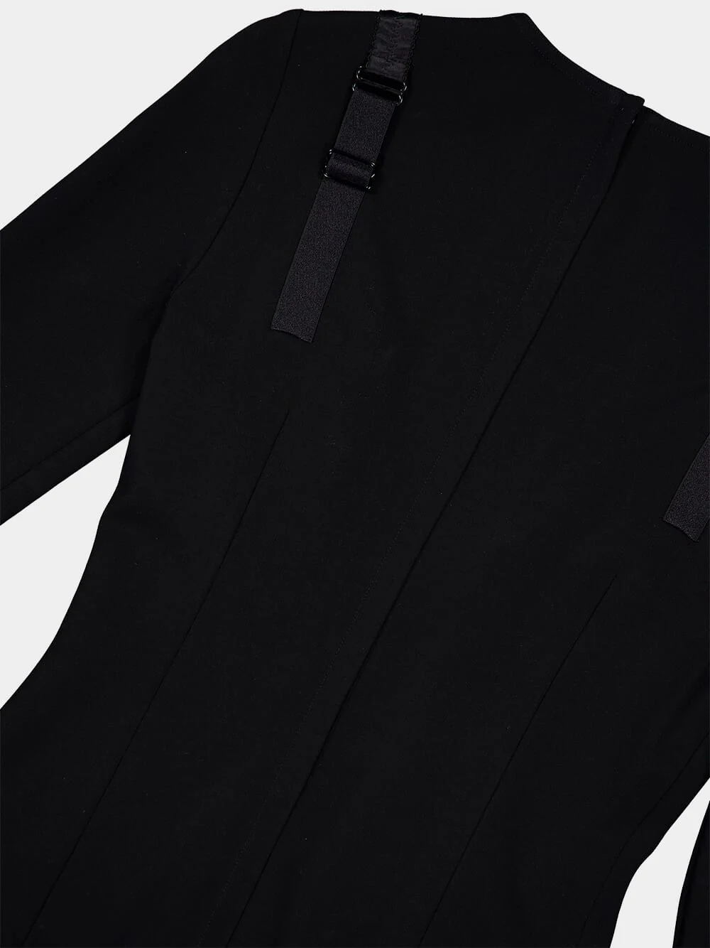 Black Silk-Insert Midi Dress - Image 4