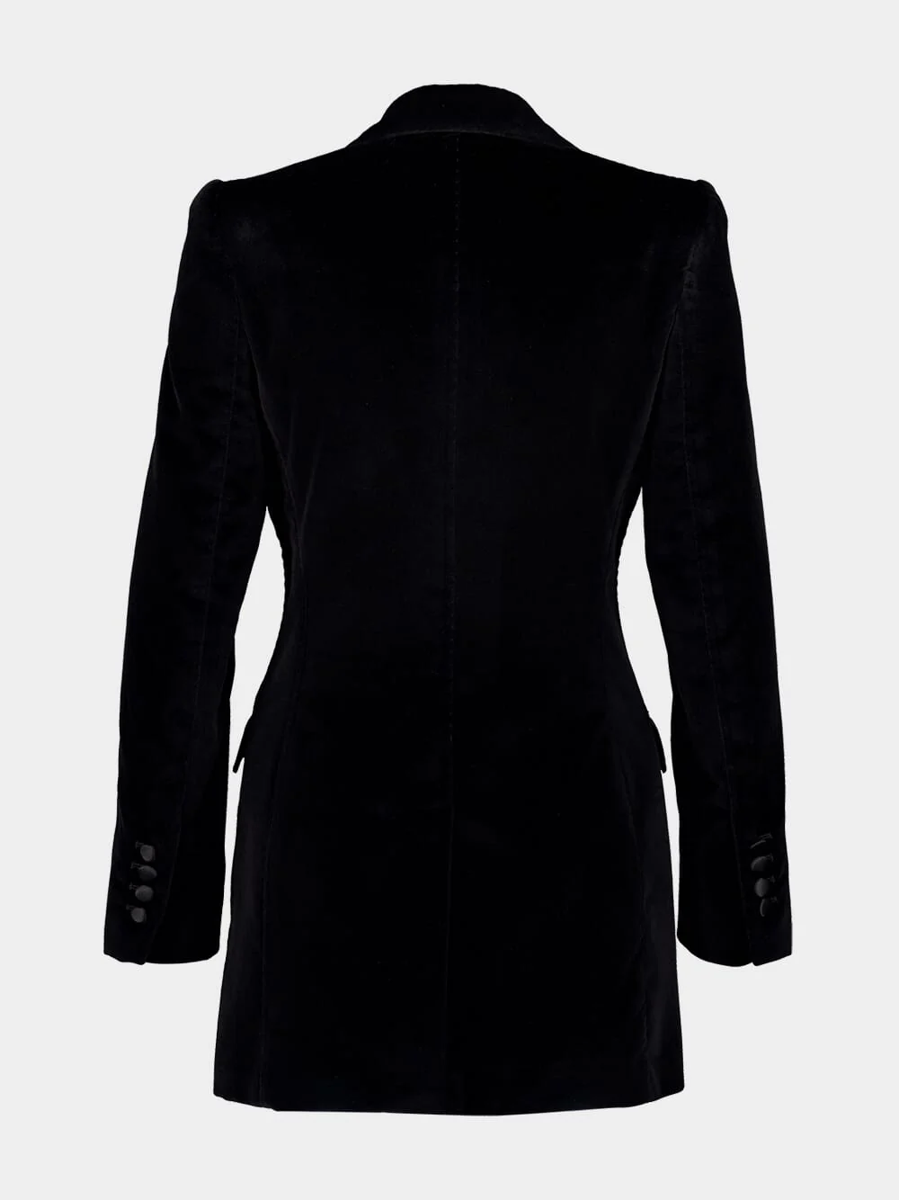 Black Single-Breasted Velvet Turlington Tuxedo Jacket - Image 3