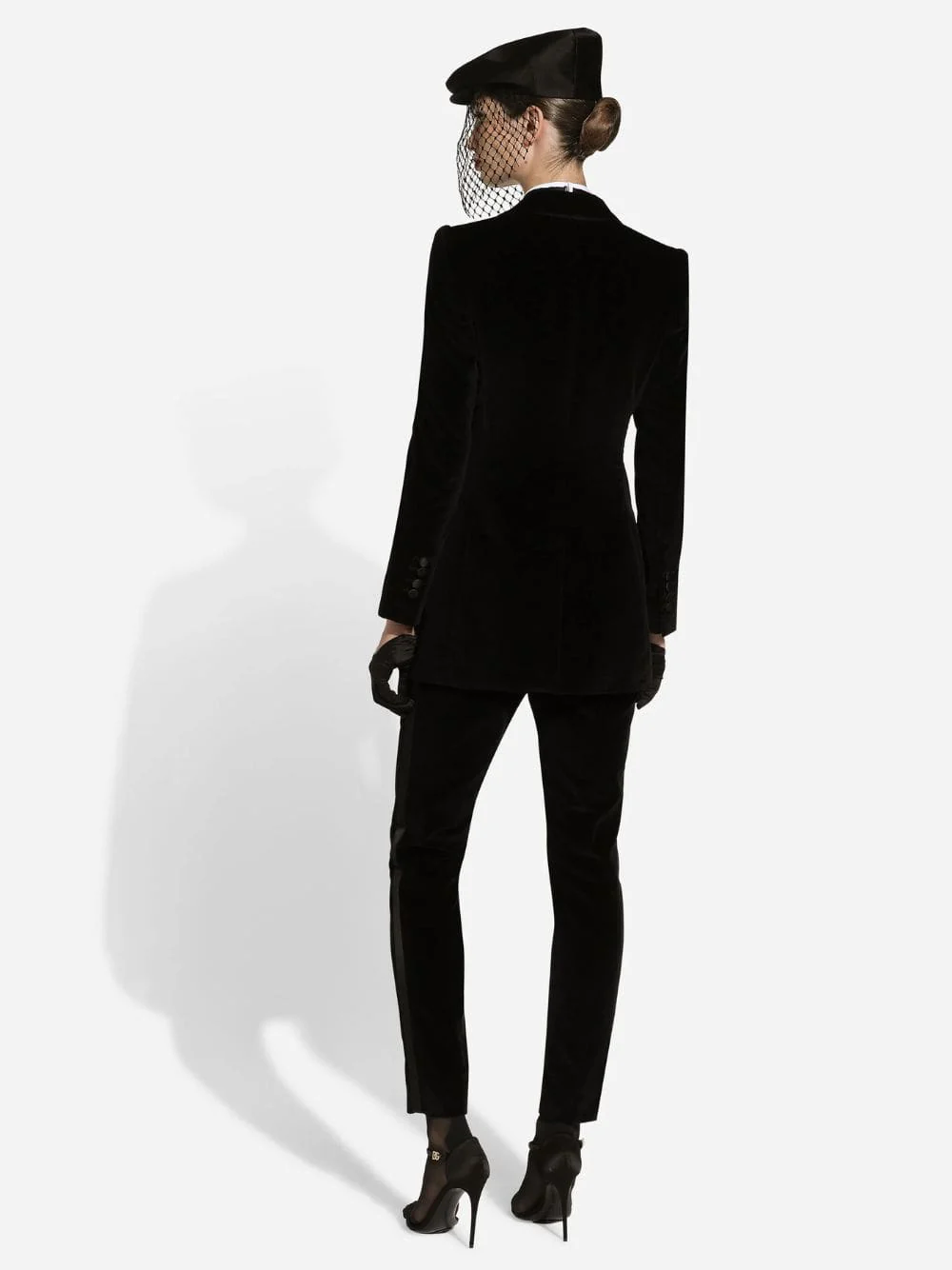 Black Single-Breasted Velvet Turlington Tuxedo Jacket - Image 4