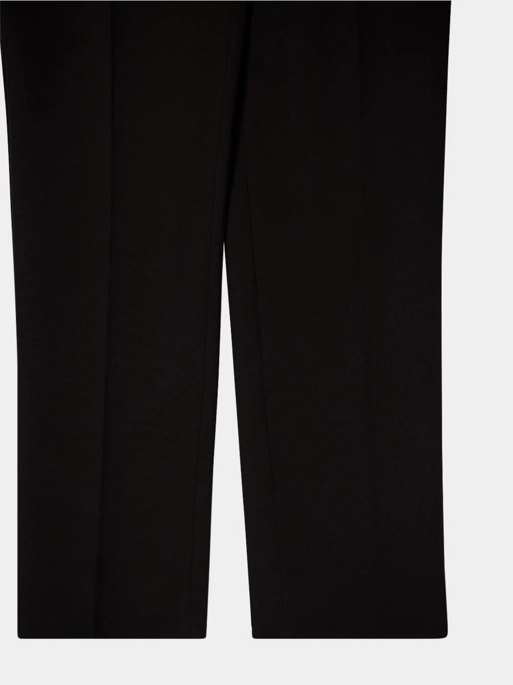 Black Tailored Wool Gabardine Tuxedo Pants - Image 6