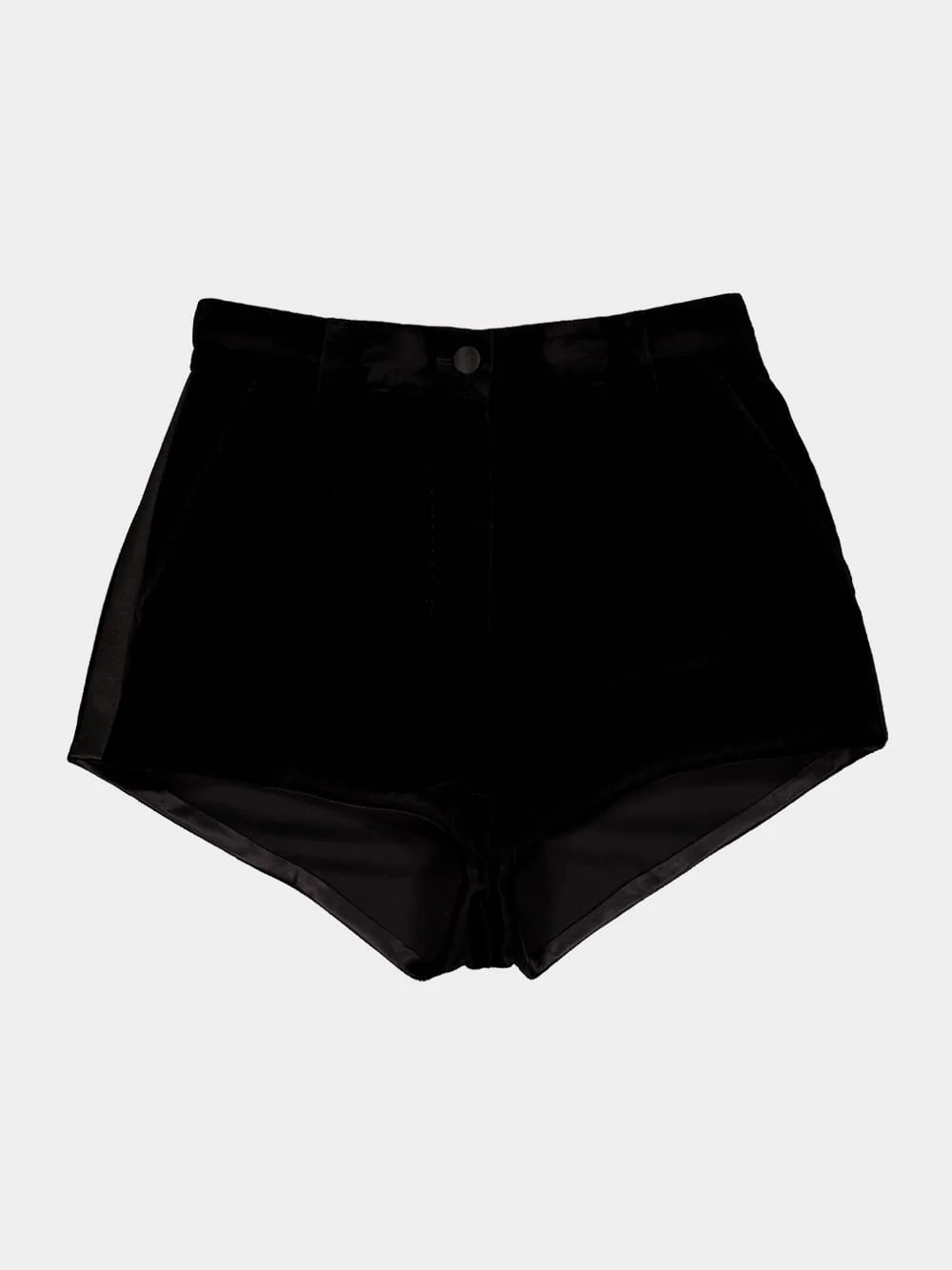 Black Velvet High-Waisted Tuxedo Panties - Image 3