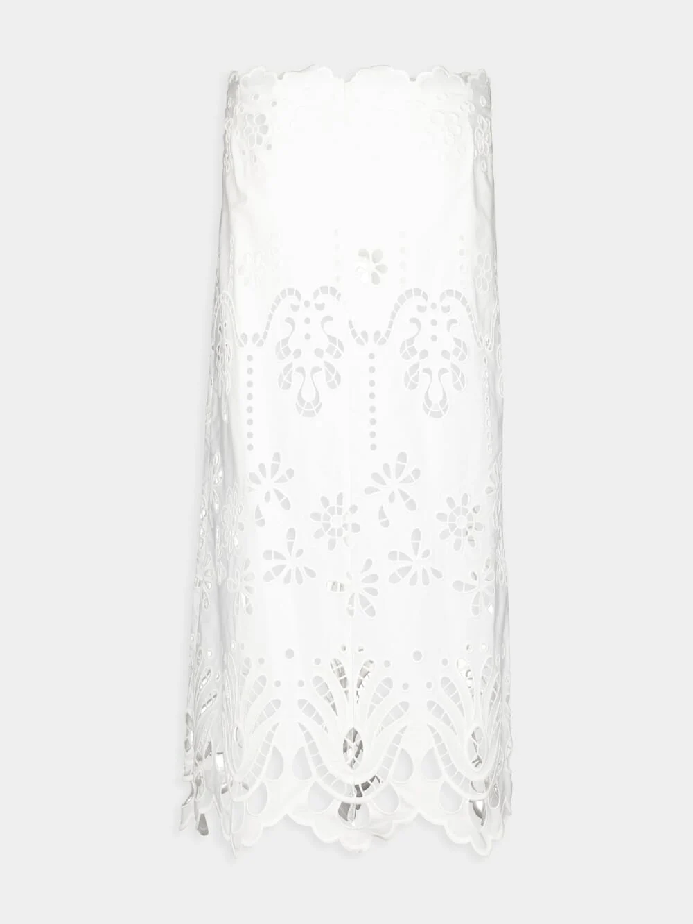 Cut-Out Detailing Cotton Midi Skirt - Image 3