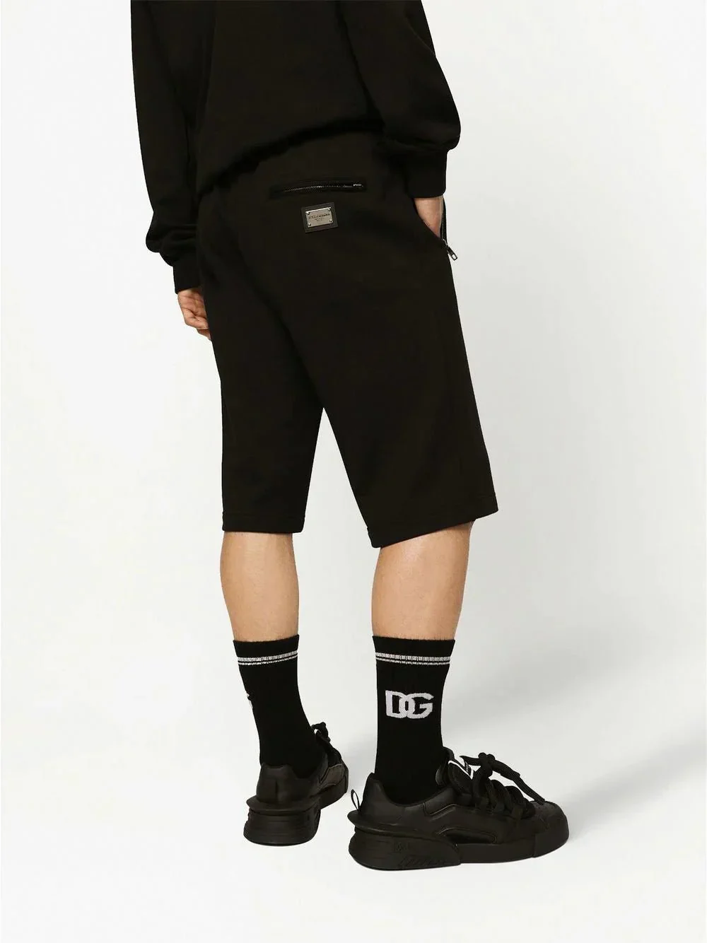 DG Essentials Logo-Plaque Jersey Shorts - Image 4