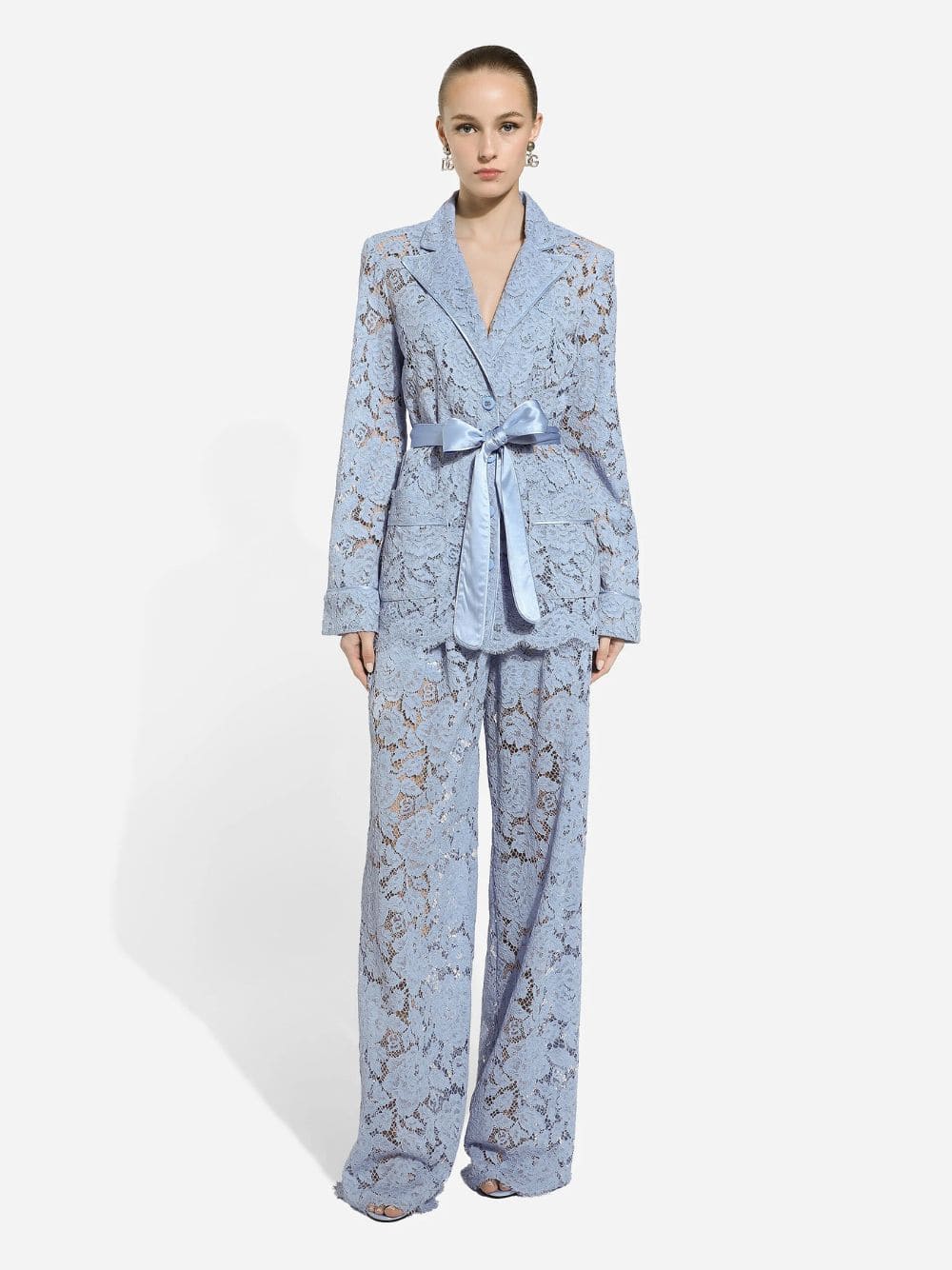 Floral Cordonetto Lace Pajama Shirt - Image 2