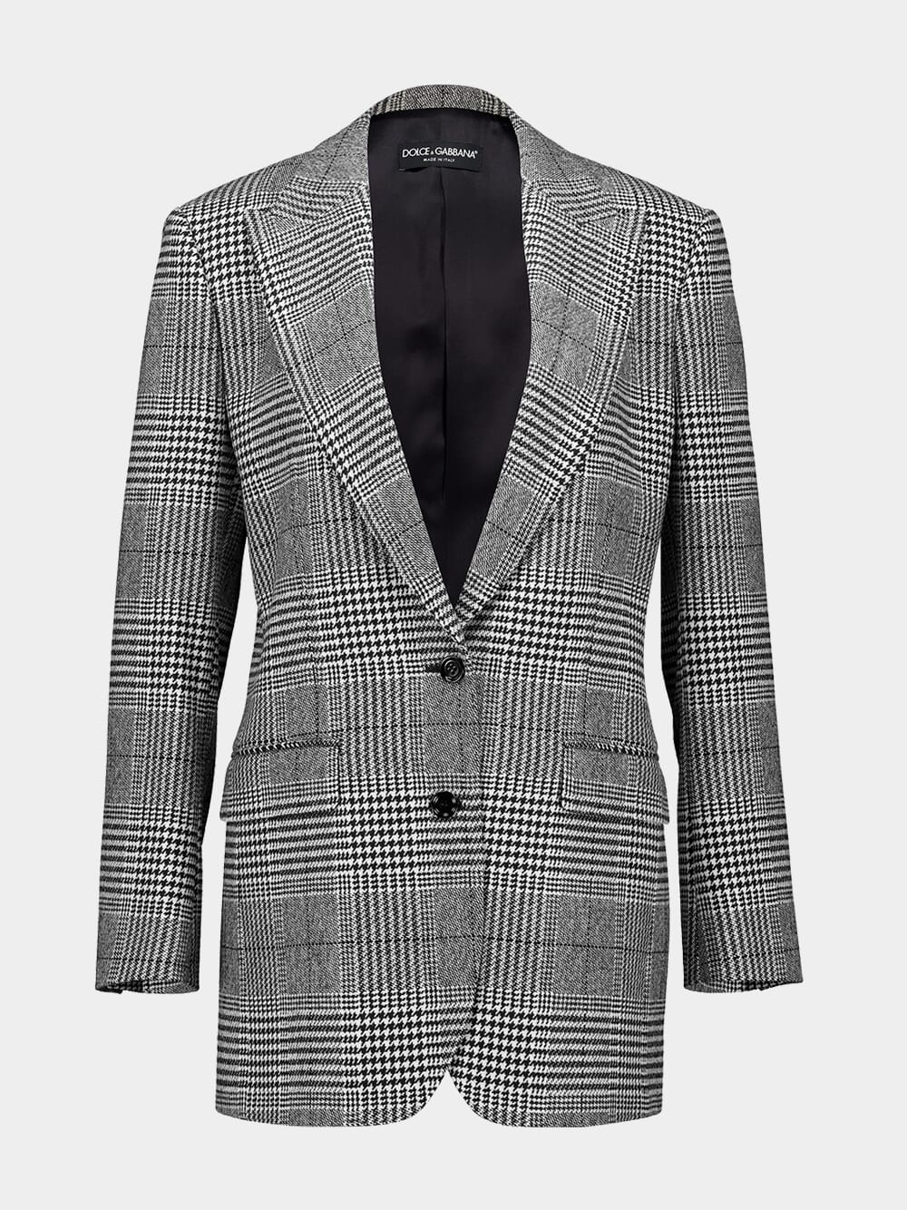 Grey Single-Breasted Glen Plaid Jacket - Image 2