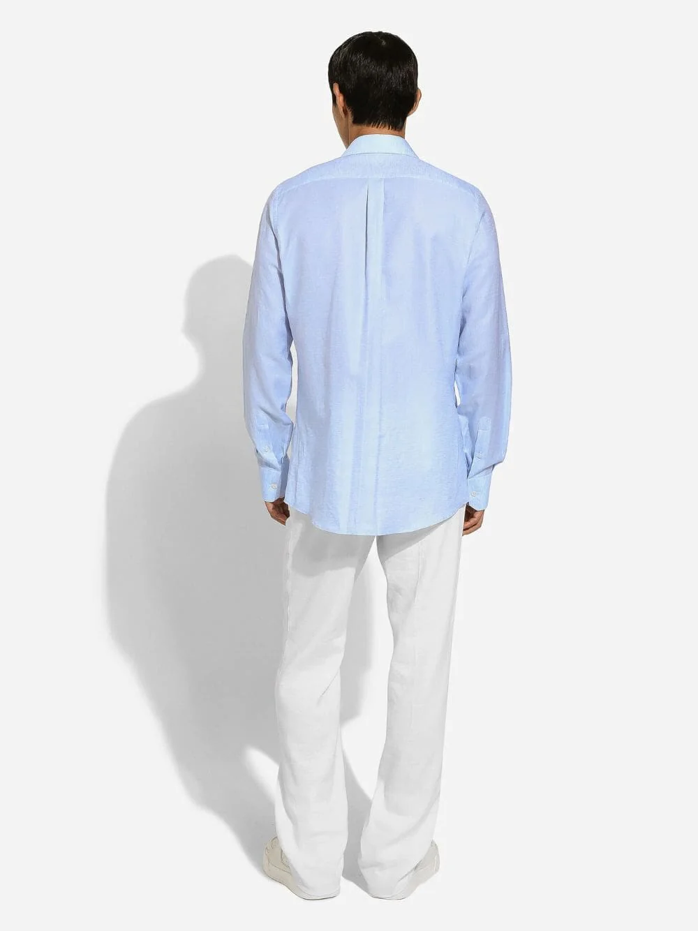 Light Blue Cotton Linen Shirt - Image 4