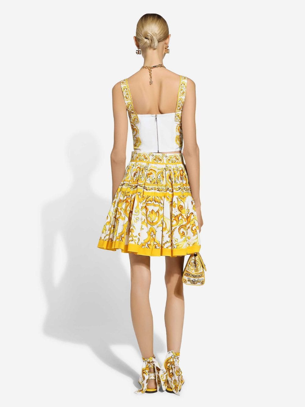 Majolica Print Cotton Corset Top - Image 4