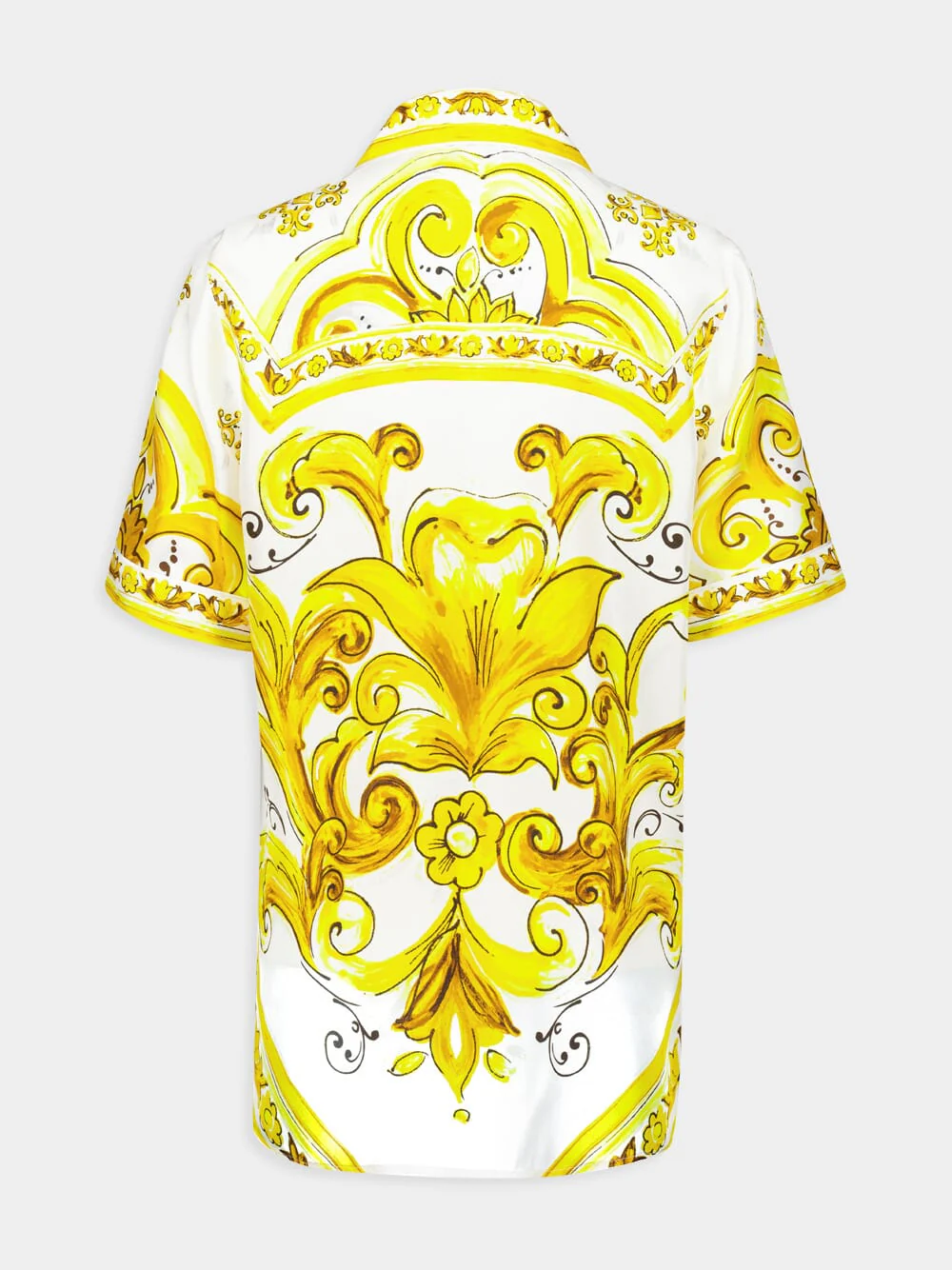 Majolica Print Short-Sleeved Silk Twill Shirt - Image 3