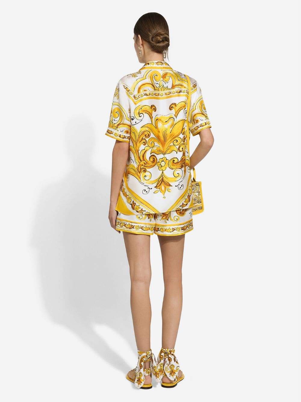 Majolica Print Short-Sleeved Silk Twill Shirt - Image 4