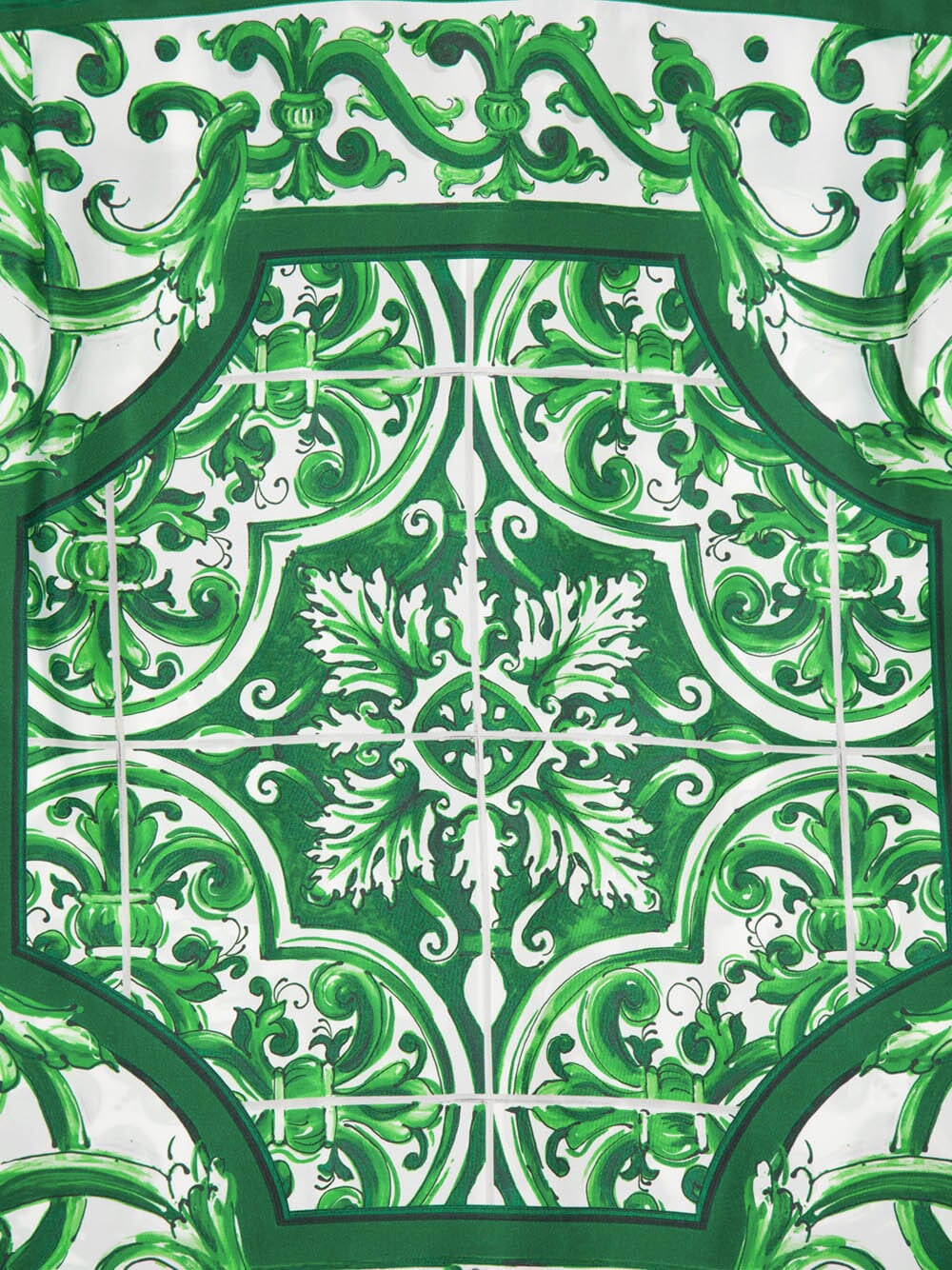 Green Majolica Print Silk Twill Hawaiian Shirt - Image 6