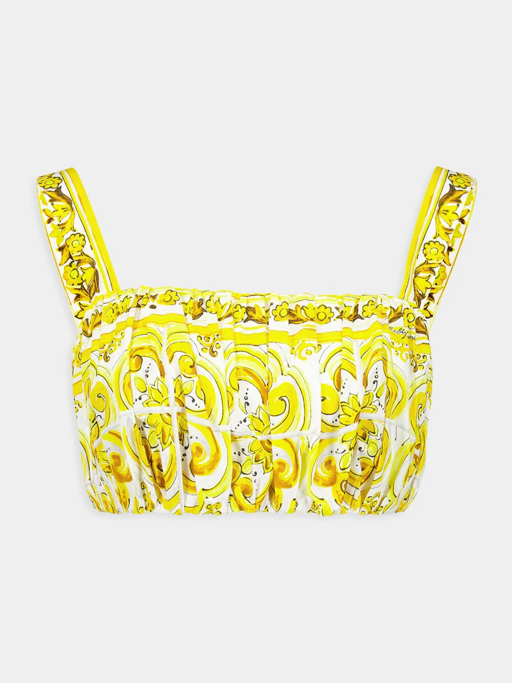 Majolica Print Strappy Poplin Top