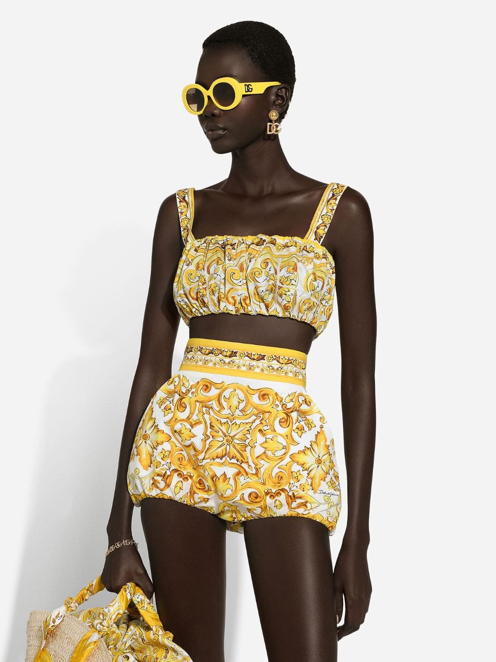 Majolica Print Strappy Poplin Top - Image 2