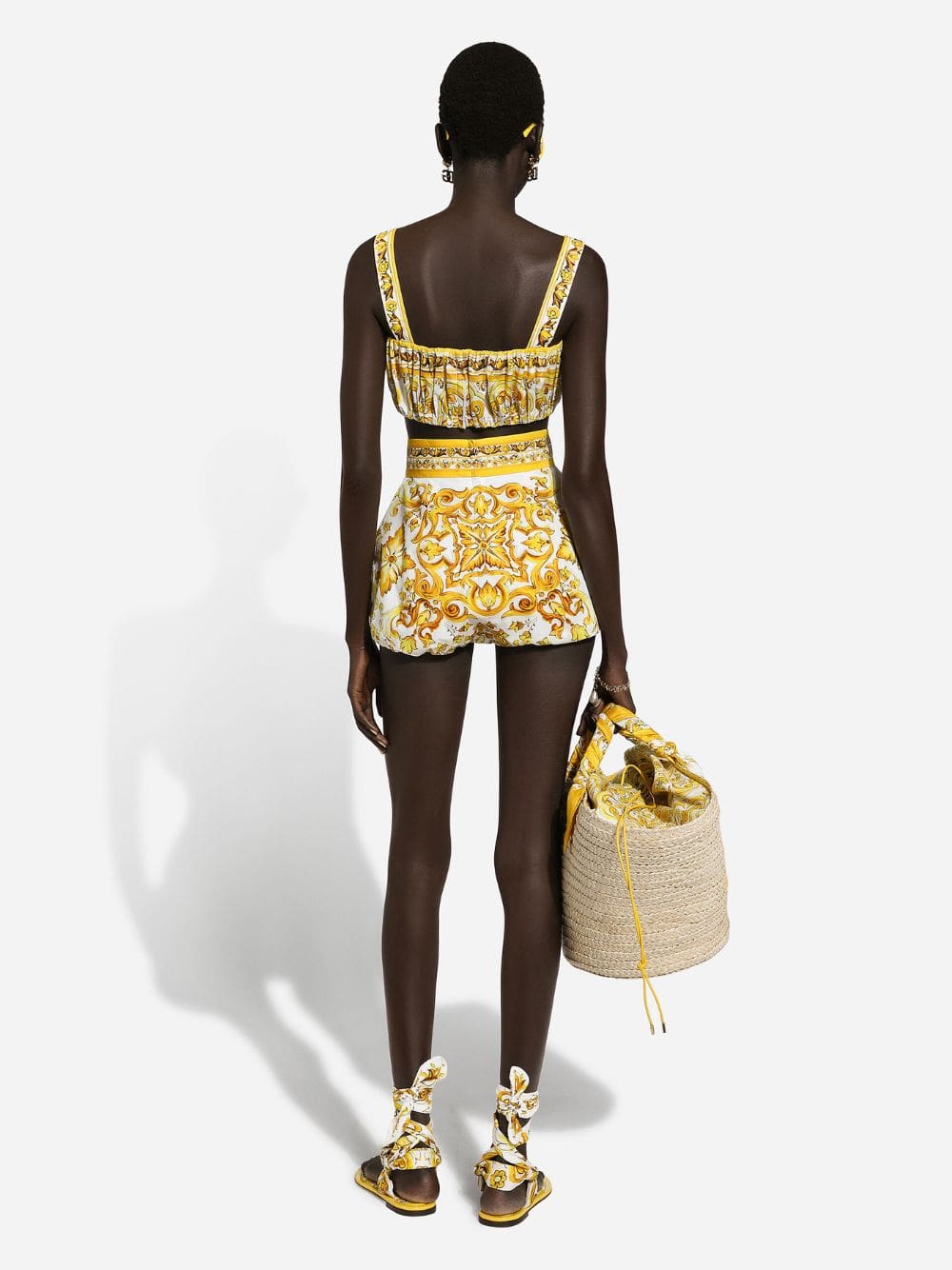 Majolica Print Strappy Poplin Top - Image 4