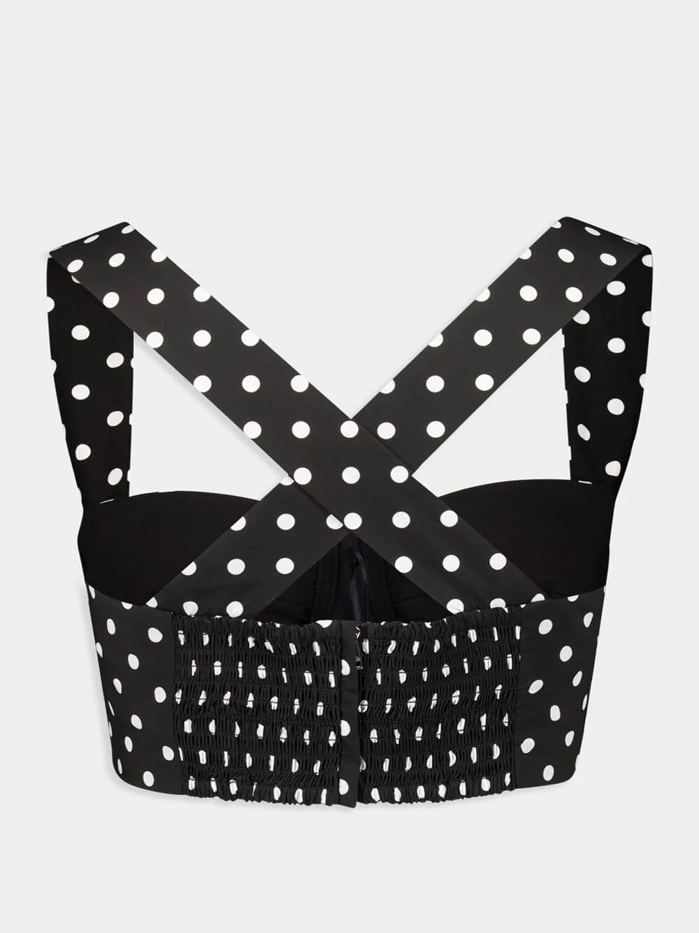 Polka-Dot Print Cotton Corset Top - Image 3
