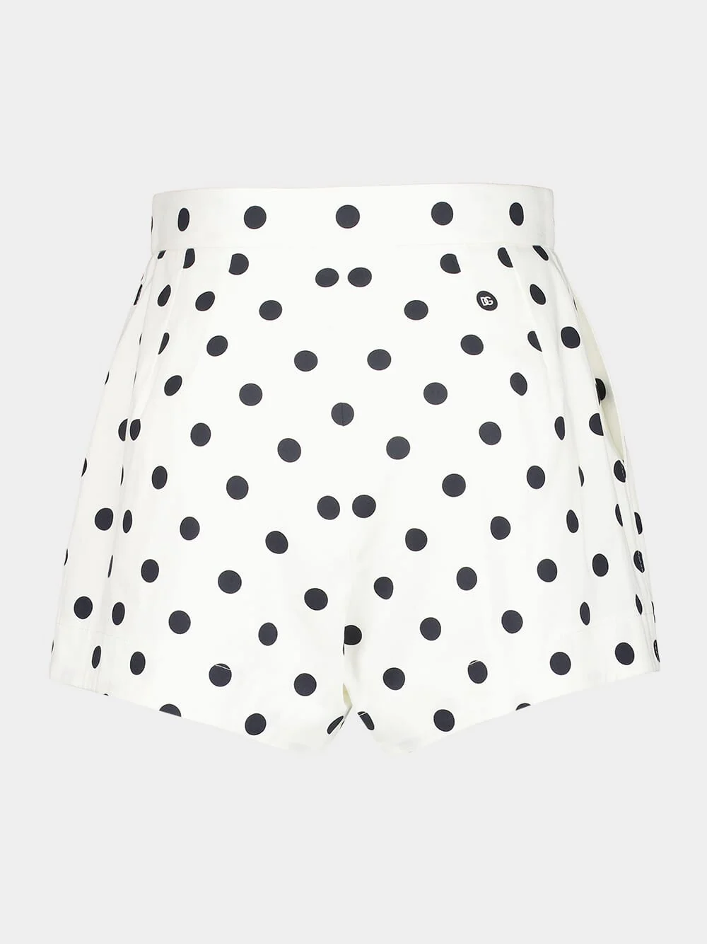 Polka-Dot Print High-Waisted Cotton Shorts - Image 3