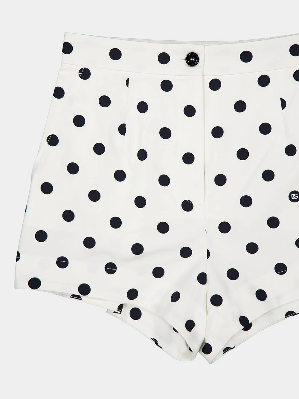 Polka-Dot Print High-Waisted Cotton Shorts - Image 5