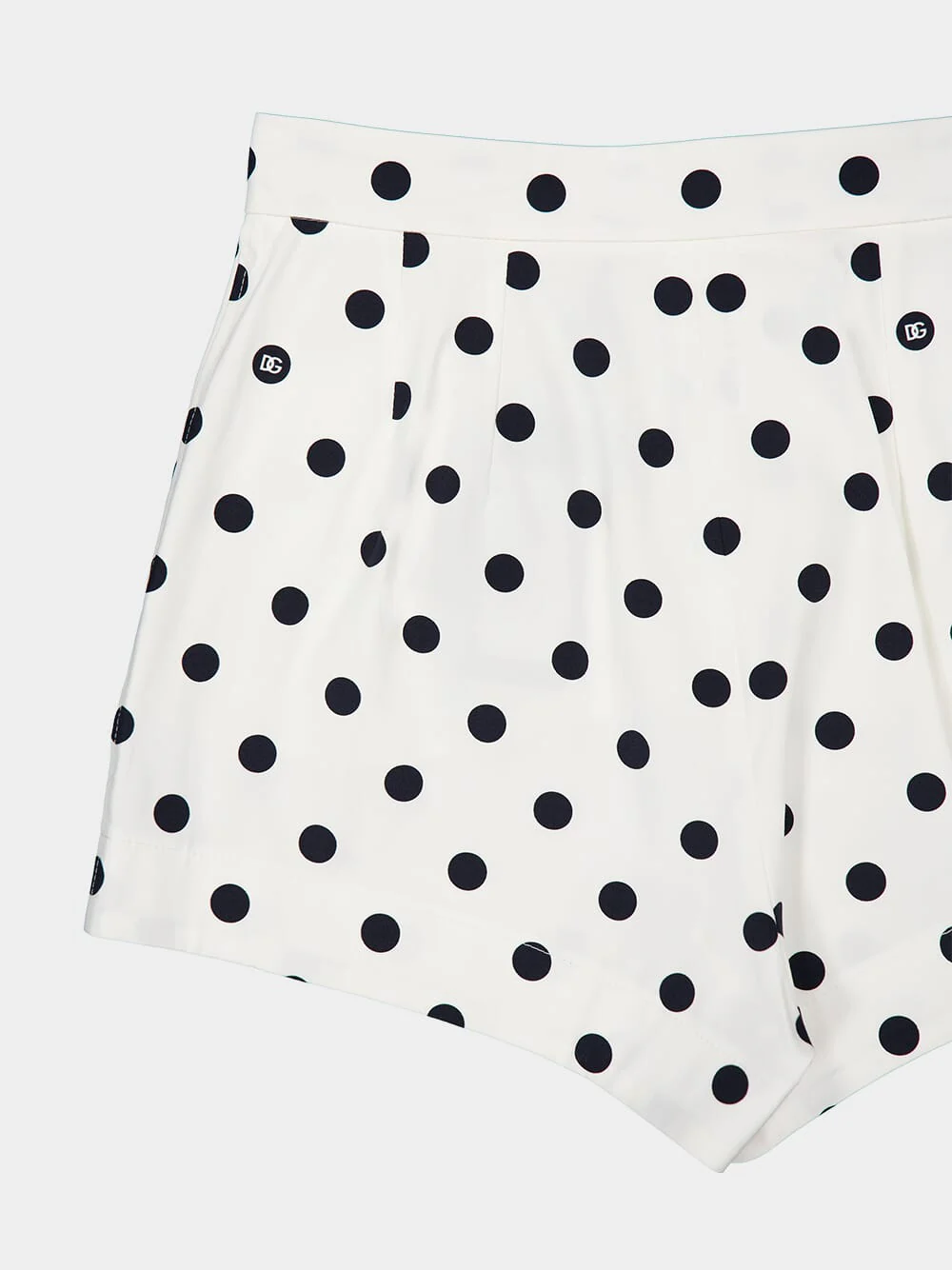 Polka-Dot Print High-Waisted Cotton Shorts - Image 6